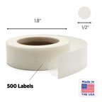 1/2" Crystal Clear Dot Stickers: 500/Roll