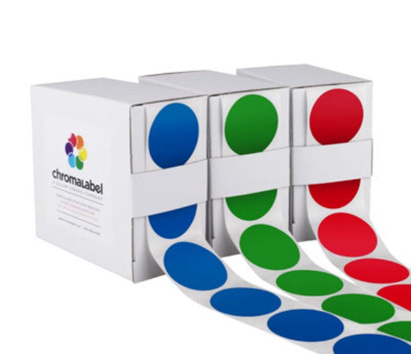 1-1/2" Permanent Round Color-Code Round Dot Inventory Labels: 500/Box