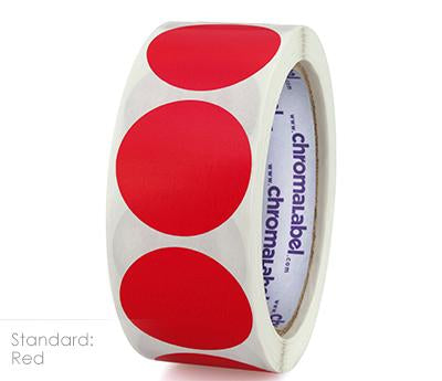1-1/2" Removable Color-Code Round Dot Inventory Labels: 500/Roll