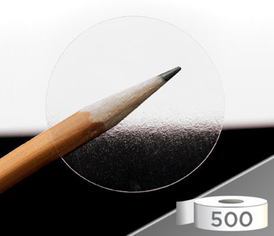 1-1/2" Crystal Clear Wafer Seals: 500/Roll - Pef. & Non-Perf.