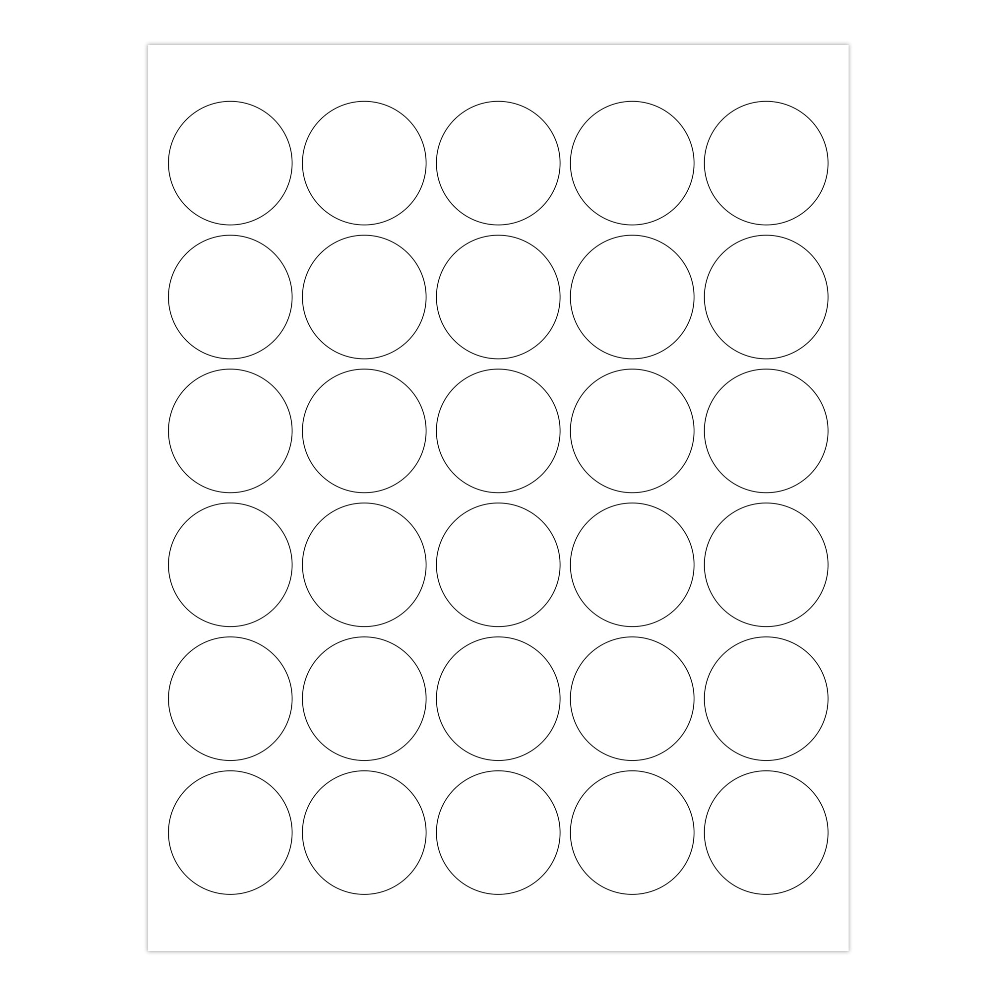 1-1/2" Printable Round Labels: 750/Pack