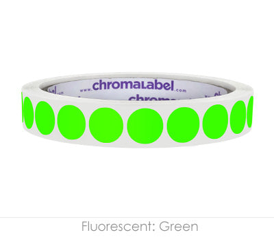 1/2" Permanent Round, Color-Code Dot Stickers: 1,000/Roll