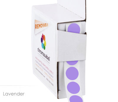1/2" Removable Round, Color-Code Dot Stickers: 1,000/Box