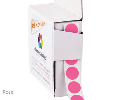 1/2" Removable Round, Color-Code Dot Stickers: 1,000/Box