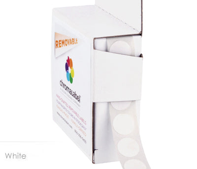 1/2" Removable Round, Color-Code Dot Stickers: 1,000/Box
