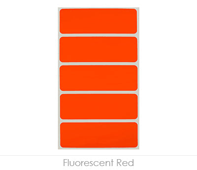 1" x 3" Removable Color-Code Rectangle Label Variety Kit (Fluorescent Colors): 150/Pack