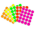 1" Removable Round Color-Code Sheeted Dot Pack (Fluorescent): 1,200/Pack