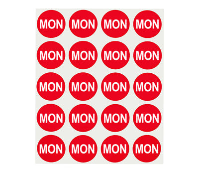 1" Round Day of the Week Labels | 420 Labels/Pack