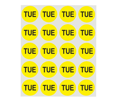 1" Round Day of the Week Labels | 420 Labels/Pack