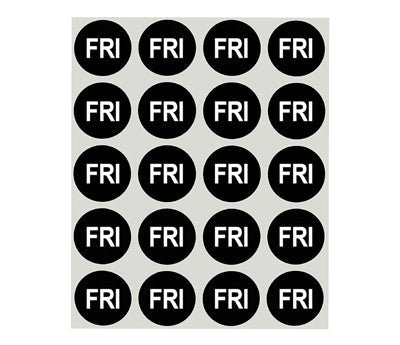 1" Round Day of the Week Labels | 420 Labels/Pack