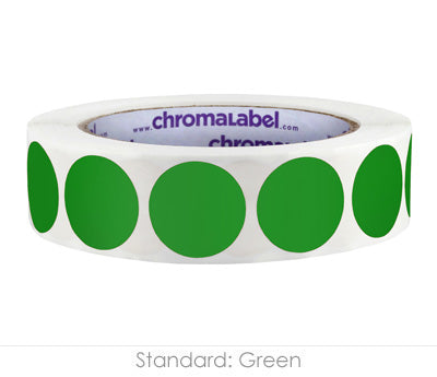 1" Permanent Round, Color-Code Dots: 1,000/Roll