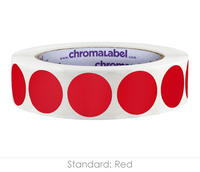 1" Permanent Round, Color-Code Dots: 1,000/Roll