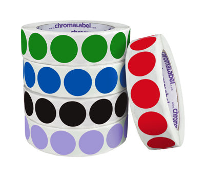 1" Removable Round, Color-Code Dots: 1,000/Roll