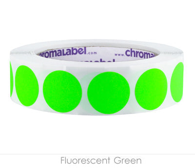 1" Removable Round, Color-Code Dots: 1,000/Roll