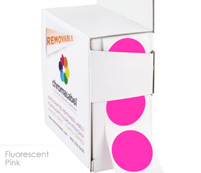1" Removable Round, Color-Code Dots: 1,000/Box