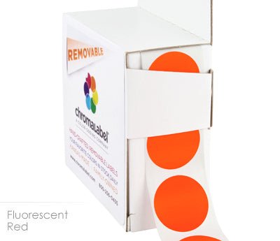 1" Removable Round, Color-Code Dots: 1,000/Box