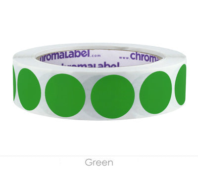 1" Removable Round, Color-Code Dots: 1,000/Roll
