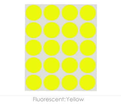 1" Permanent Round, Color-Code Dots: 1,000/Pack