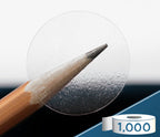 1" Crystal Clear Wafer Seals: 1,000/Roll - Pef. & Non-Perf.