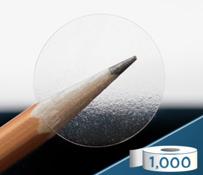 1" Crystal Clear Wafer Seals: 1,000/Roll - Pef. & Non-Perf.