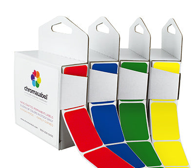 1" x 1-1/2" Color-Code Rectangular Inventory Labels: 250/Box