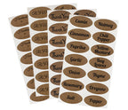 1" x 2" Oval True Kraft Pre-Printed Stickers - 112 Labels/Pack