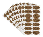 1" x 2" Oval True Kraft Pre-Printed Stickers - 112 Labels/Pack