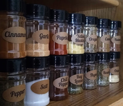 1" x 2" Oval True Kraft Pre-Printed Stickers - 112 Labels/Pack