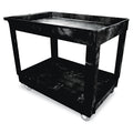 Rubbermaid Service/Utility Carts, Plastic, 2 Shelves, 500 lb Capacity, 24" x 40" x 31.25", Black