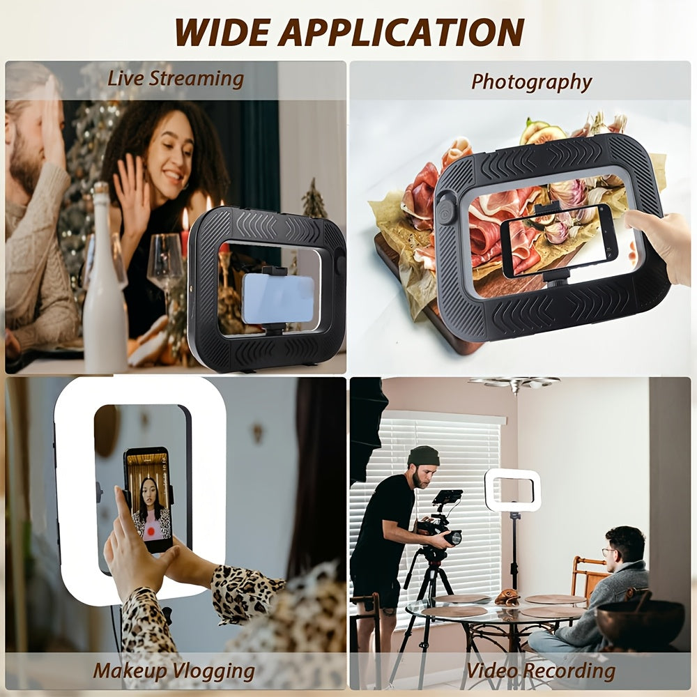 2025 NEWS Smartphone Video Rig With Light, 8000mAh Build-in Battery, Cell Phone Handheld Stabilizer With Ring Light 2500-8500k Selfie Light For Camera, Smartphone, Action Camera, Setup, Filmmaking, Makeup, Vlogging