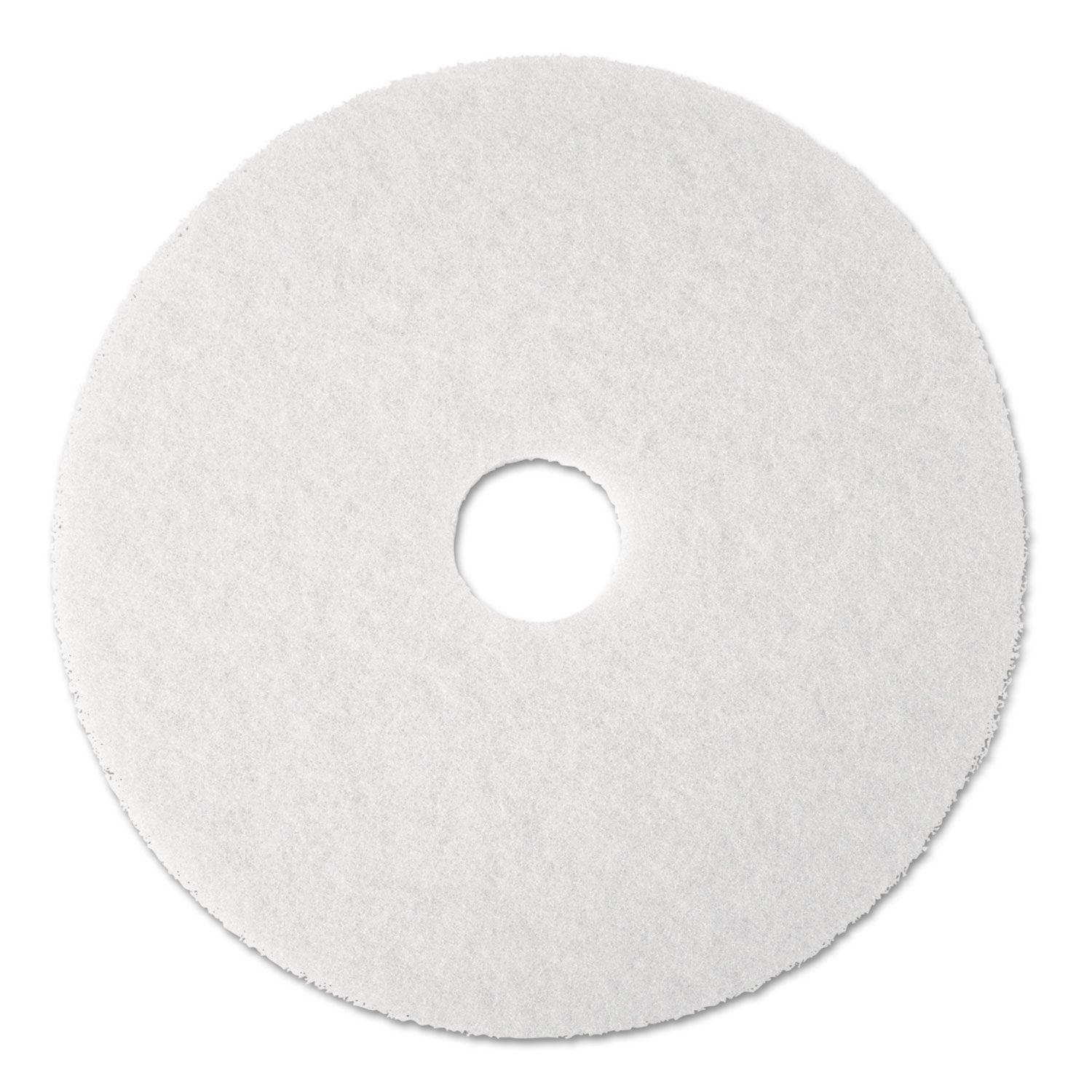 3M Low-Speed Super Polishing Floor Pads 4100, 20" Diameter, White, 5/Carton