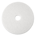 3M Low-Speed Super Polishing Floor Pads 4100, 17" Diameter, White, 5/Carton