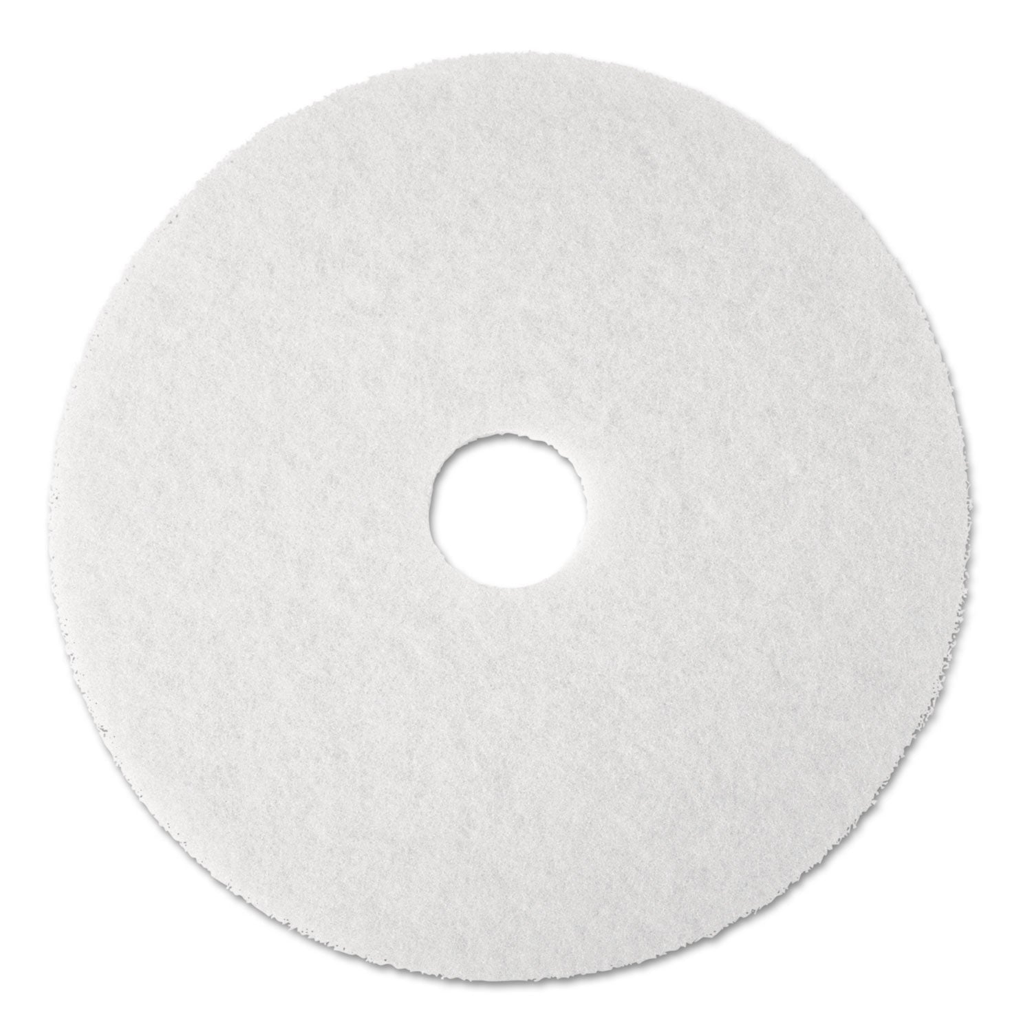 3M Low-Speed Super Polishing Floor Pads 4100, 17" Diameter, White, 5/Carton