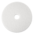 3M Low-Speed Super Polishing Floor Pads 4100, 13" Diameter, White, 5/Carton