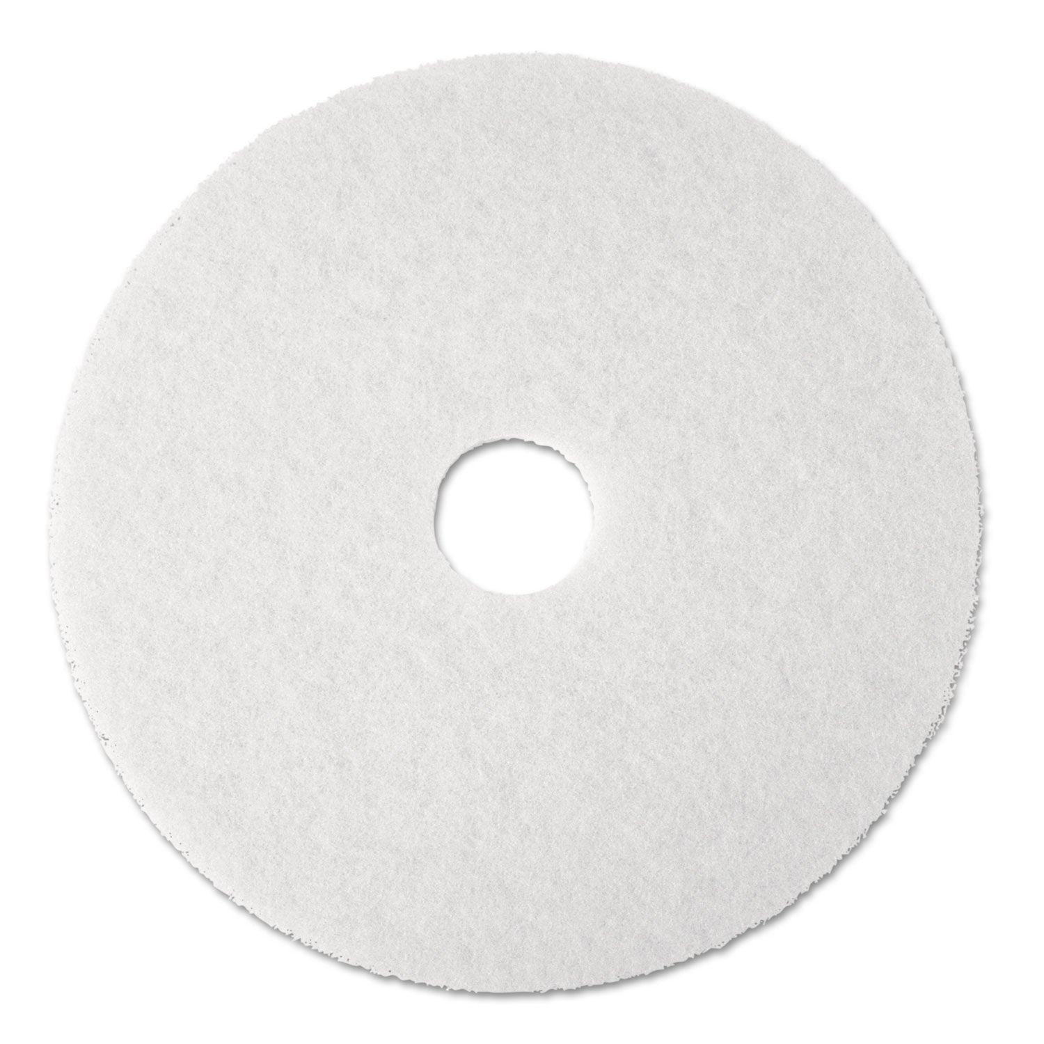 3M Low-Speed Super Polishing Floor Pads 4100, 13" Diameter, White, 5/Carton