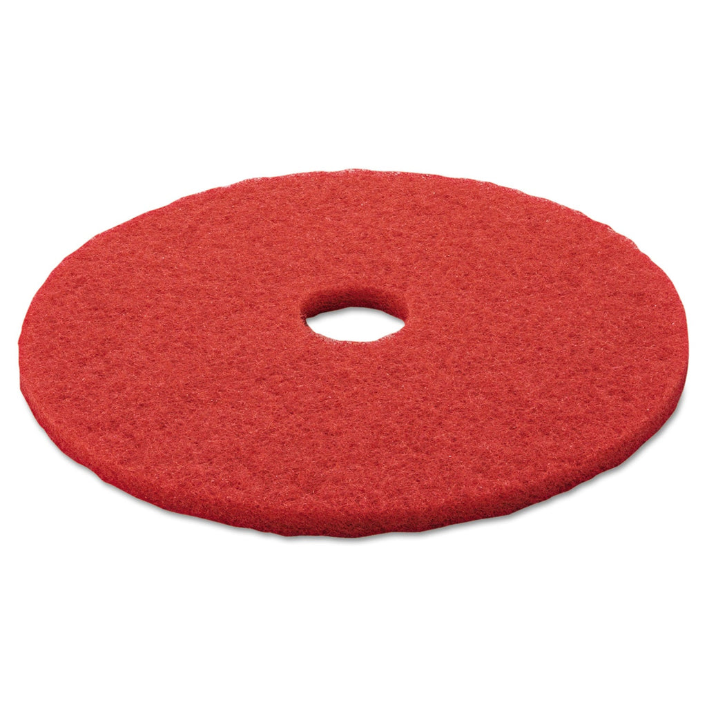 3M Low-Speed Buffer Floor Pads 5100, 20" Diameter, Red, 5/Carton