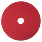 3M Low-Speed Buffer Floor Pads 5100, 14" Diameter, Red, 5/Carton