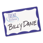 Avery Printable Adhesive Name Badges, 3.38 x 2.33, Blue Border, 100/Pack