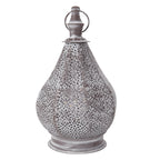 12''H Moroccan Metal Table Lamp Battery Powered Cordless Lamp with LED Fairy Lights Bulb