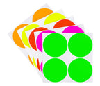 2" Removable Round Color Coding Sheeted Dot Kit (Fluorescent): 100/Pack
