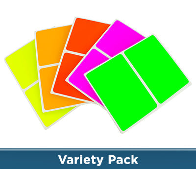 2" x 3" Rectangular Name Tag Label Kit (Fluorescent): 150/Pack