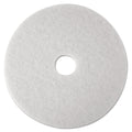 3M Low-Speed Super Polishing Floor Pads 4100, 14" Diameter, White, 5/Carton