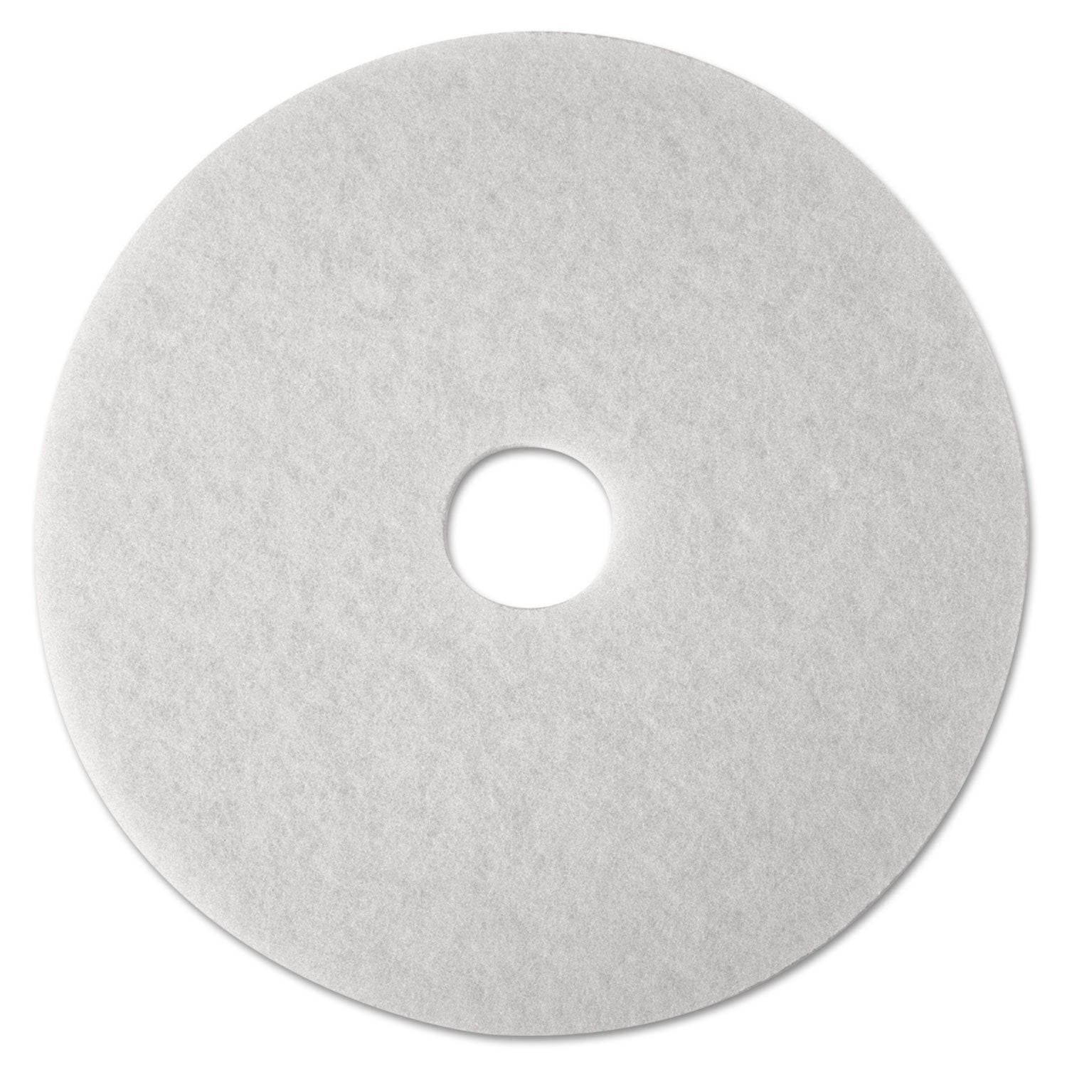 3M Low-Speed Super Polishing Floor Pads 4100, 14" Diameter, White, 5/Carton
