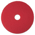 3M Low-Speed Buffer Floor Pads 5100, 17" Diameter, Red, 5/Carton
