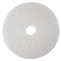 3M Low-Speed Super Polishing Floor Pads 4100, 24" Diameter, White, 5/Carton