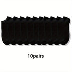 10/20/30 pairs Men's 10/20/30 Pairs Compression Sports Socks, Sweat-Wicking, Anti-Odor, Non-Slip for Running, Basketball, Fitness