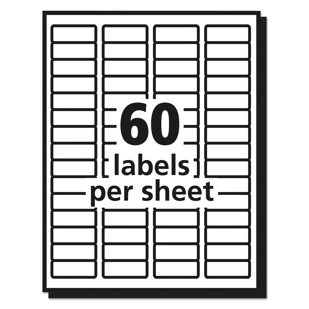 Avery Matte Clear Easy Peel Mailing Labels w/ Sure Feed Technology, Laser Printers, 0.66 x 1.75, Clear, 60/Sheet, 10 Sheets/Pack
