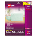 Avery Matte Clear Easy Peel Mailing Labels w/ Sure Feed Technology, Laser Printers, 0.5 x 1.75, Clear, 80/Sheet, 25 Sheets/Box