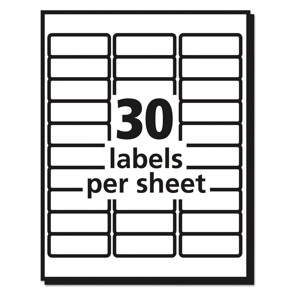 Avery Matte Clear Easy Peel Mailing Labels w/ Sure Feed Technology, Laser Printers, 1 x 2.63, Clear, 30/Sheet, 50 Sheets/Box
