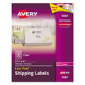 Avery Matte Clear Easy Peel Mailing Labels w/ Sure Feed Technology, Laser Printers, 3.33 x 4, Clear, 6/Sheet, 50 Sheets/Box